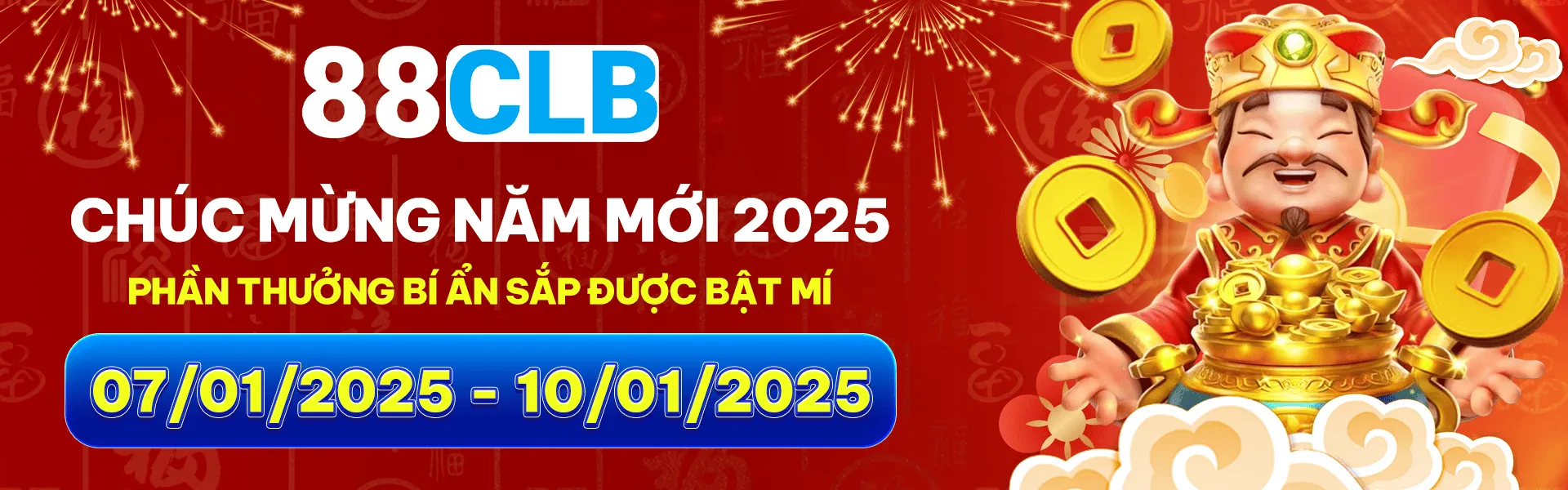 Banner 88CLB chúc mừng năm mới với phần quà bí mật